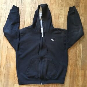 Vintage Champion Dark Hoodie with Logo